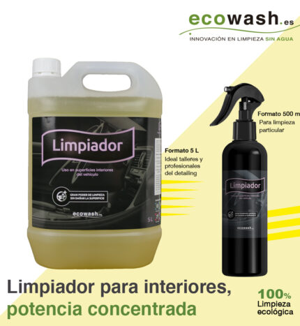 Garrafa de 5 litros y bote de 500ml de limpiador para interiores